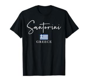 Santorini Island Greek Flag Vacation T-Shirt
