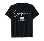 Santorini Island Greece Flag T-Shirt