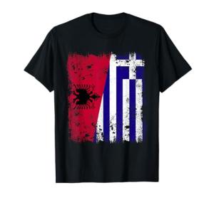 Albania Greece Half Flag Heritage T-Shirt