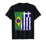 Greece Brazil Half Flag Heritage T-Shirt