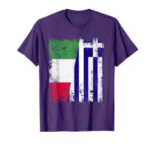 Italy Greece Half Flag Heritage T-Shirt