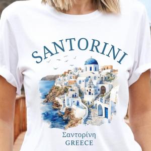 Santorini Unisex Tee - Soft Greek Island Shirt