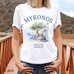 Mykonos Island Funny Print Unisex Cotton T-Shirt