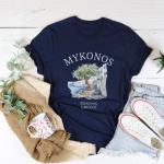Mykonos Island Funny Print Unisex Cotton T-Shirt