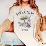 Mykonos Island Funny Print Unisex Cotton T-Shirt