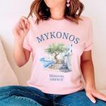 Mykonos Island Funny Print Unisex Cotton T-Shirt