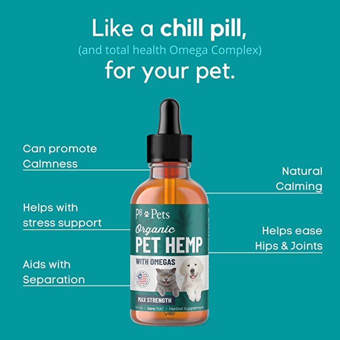Organic Hemp Oil for Pets - Calming and Joint Support
