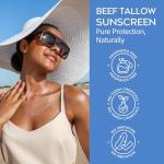 Beef Tallow Sunscreen SPF 50 - Non Toxic Formula