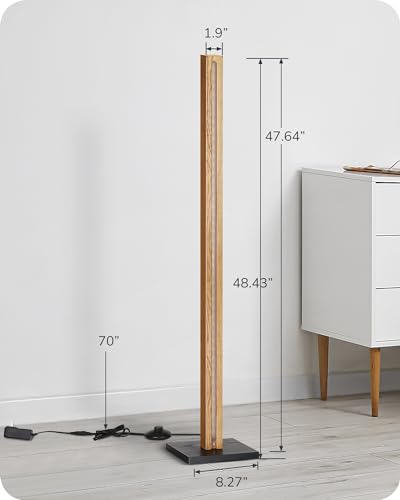 Dimmable Wood LED Corner Floor Lamp