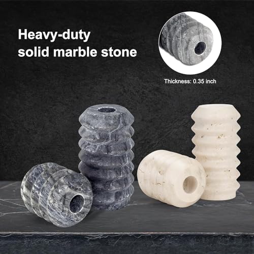 Beige Travertine Candle Holders – Set of 2