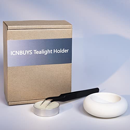 Nordic Pebble Tealight Holder in White Cement