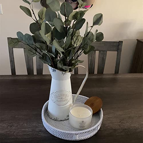 Round Woven Rattan Tray with Cut-Out Handles
