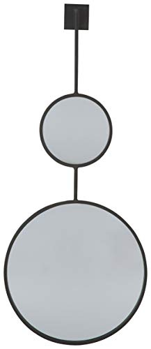 Dusan Round Metal Accent Mirror in Black