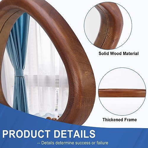 Asymmetrical Black Walnut Wall Mirror, 15 x 10 Inch