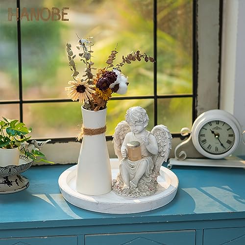 Rustic Round Wooden Serving Tray for Home Decor