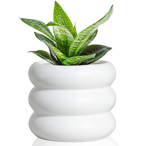 Stylish White Ceramic Plant Pot for Indoor Use