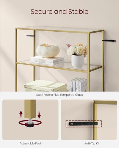 Nordic Style 6-Tier Bookshelf in Gold