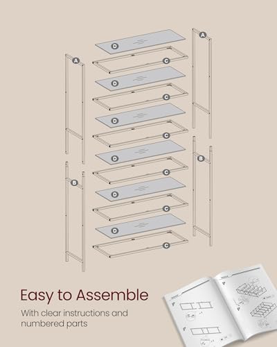Nordic Style 6-Tier Bookshelf in Gold
