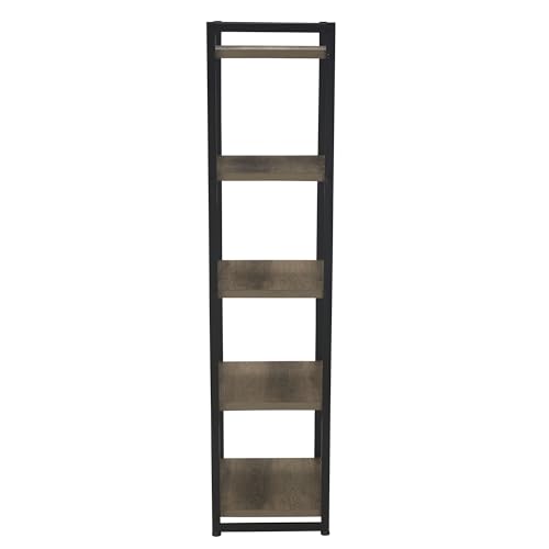 5-Tier Metal Storage Tower with Ashwood Shelves