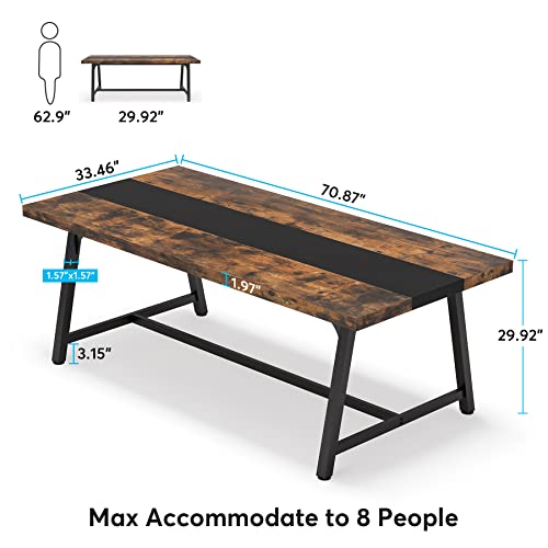 Large Rectangular Wood Dining Table for 8