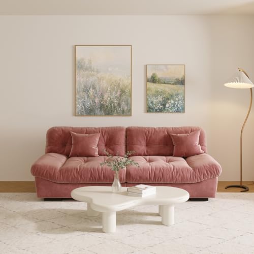 Beige Cloud Modular Sectional Sofa with Pillows