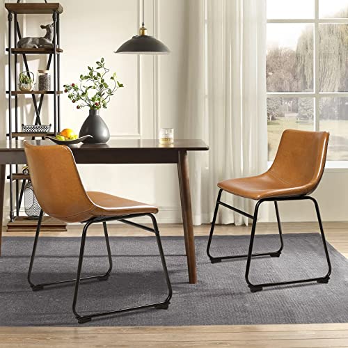 Set of 2 Nordic Faux Leather Dining Chairs