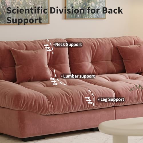 Beige Cloud Modular Sectional Sofa with Pillows