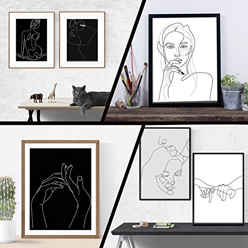 Minimalist Line Art Prints - Set of 12