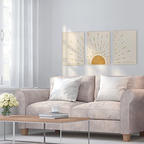 Framed Boho Minimalist Canvas Art Set of 3