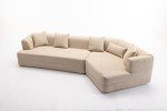 Wrofly 125" Nordic Modular Sofa in Light Brown