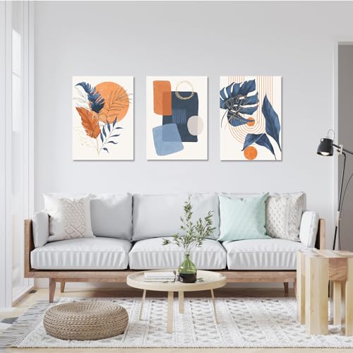 Nordic Boho Wall Art Set of 3 Framed