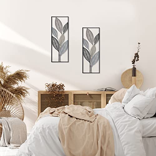 Metal Leaf Wall Art Set for Modern Decor