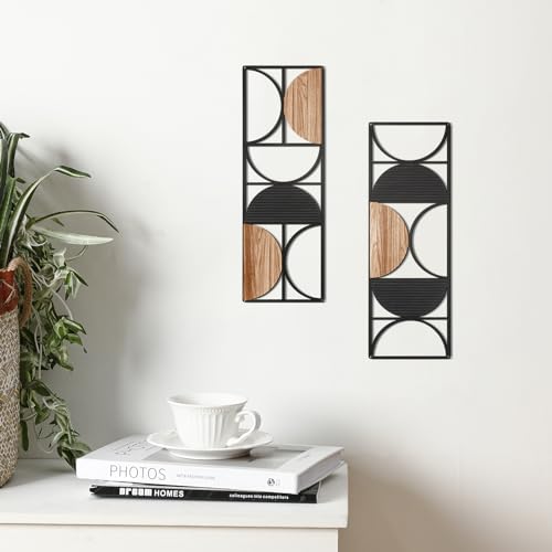 Set of 2 Minimalist Metal Wall Art Sculptures