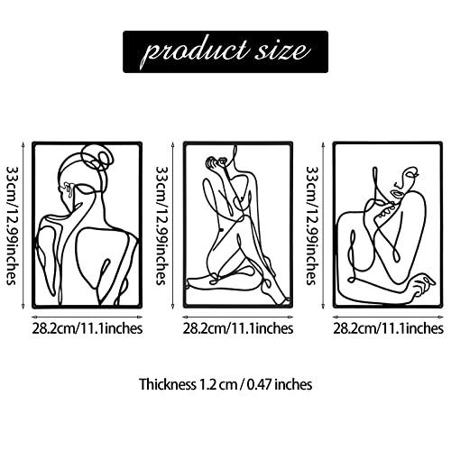 Metal Minimalist Line Drawings of Women Wall Art