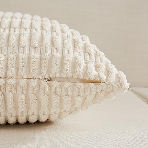 Nordic-Inspired Boho Cushion Covers - Cream, 2 Pack
