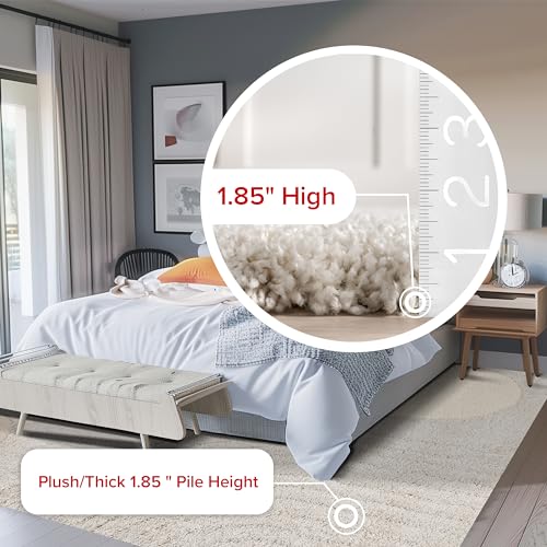 Beige Nordic Inspired Shag Area Rug, 122 x 182 cm