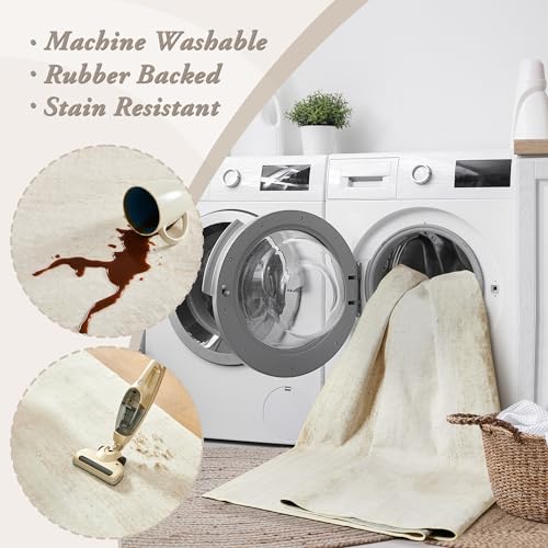 BILEEHOME Modern Nordic Area Rug in Neutral 12.7"x17.8