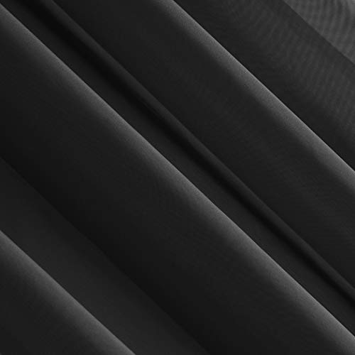 Emily Sheer Voile Grommet Curtain Panel - Black