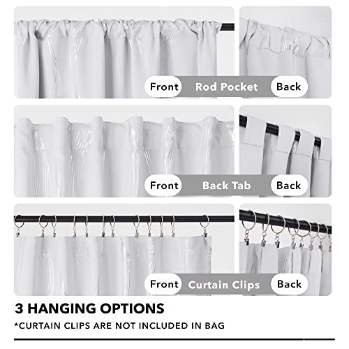 Light Silver Grey Room Darkening Curtains, 2 Panels