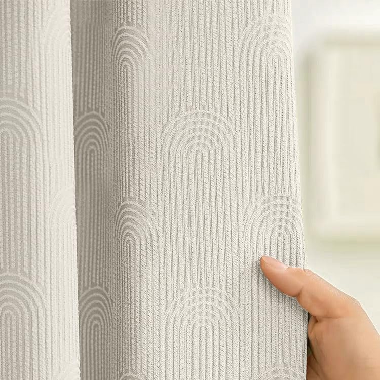 Ivory Linen Boho Shower Curtain - 72" x 72