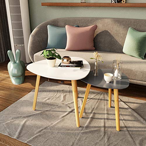 Set of 2 Minimalist Bamboo Nesting Tables