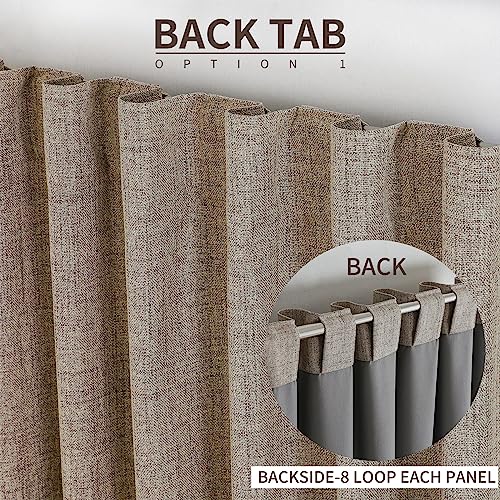 Natural Linen Blackout Curtains - 213.4 cm, Set of 2