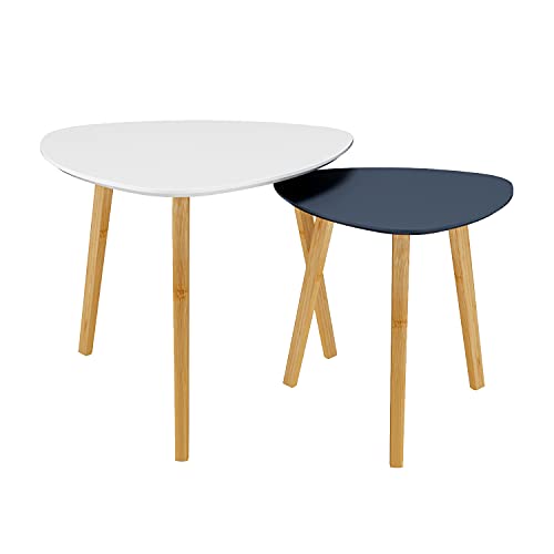 Set of 2 Minimalist Bamboo Nesting Tables