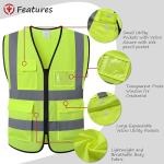 High Visibility Reflective Safety Vest with Pockets