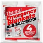 Mylar Emergency Blankets 4-Pack for Survival