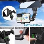 360° Rotating Rearview Mirror Phone Mount Holder