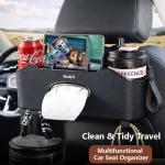 Back Seat Car Organizer with Cup Holders and Hooks