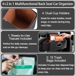 Back Seat Car Organizer with Cup Holders and Hooks
