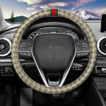 KANYO-AUTO Beige Steering Wheel Cover and Cushions
