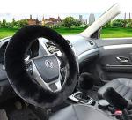 6pcs Soft Faux Wool Steering Wheel and Seat Covers